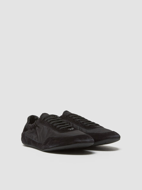 Collapse Re-Nylon and Suede Sneaker in Black