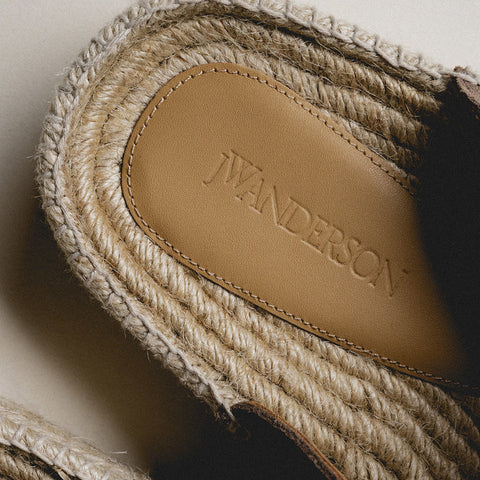 Suede Espadrille Loafer Mule