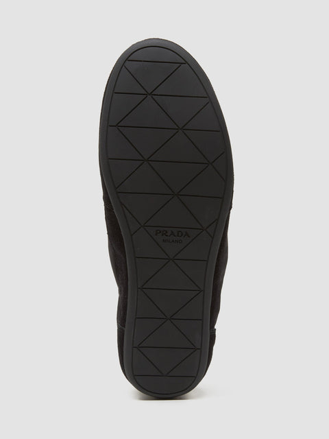 Collapse Re-Nylon and Suede Sneaker in Black